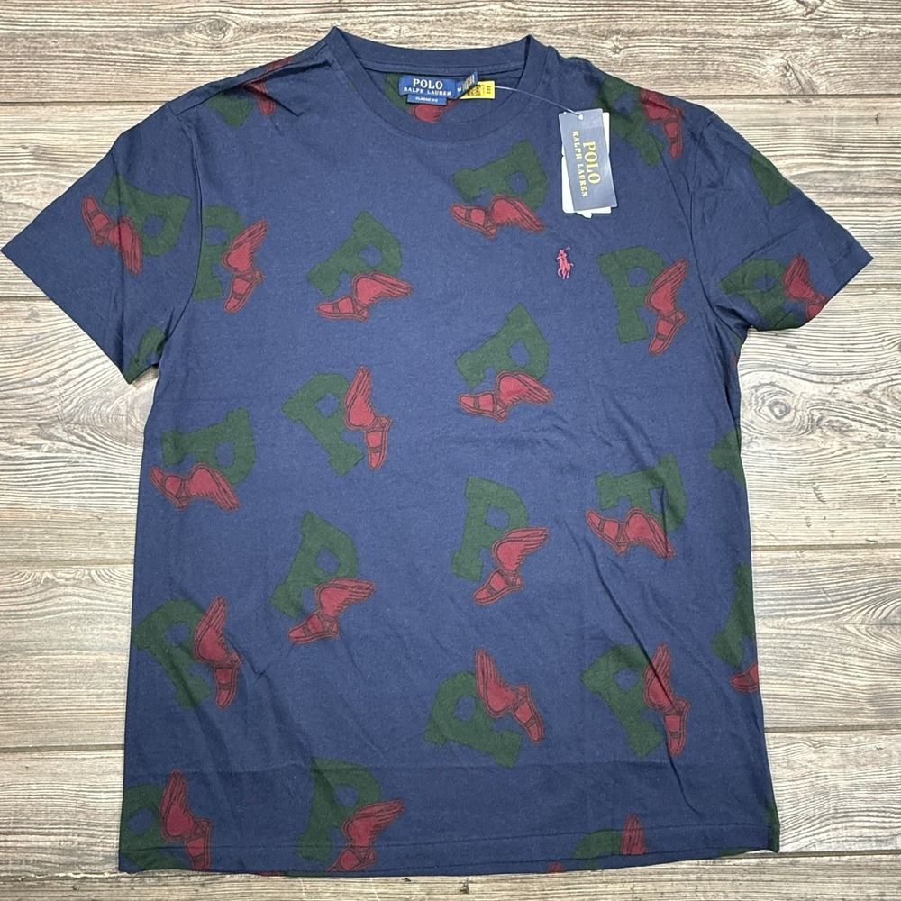 Polo Ralph Lauren Mens Classic Fit P-Wing Jersey T-Shirt Navy Blue MEDIUM NWT